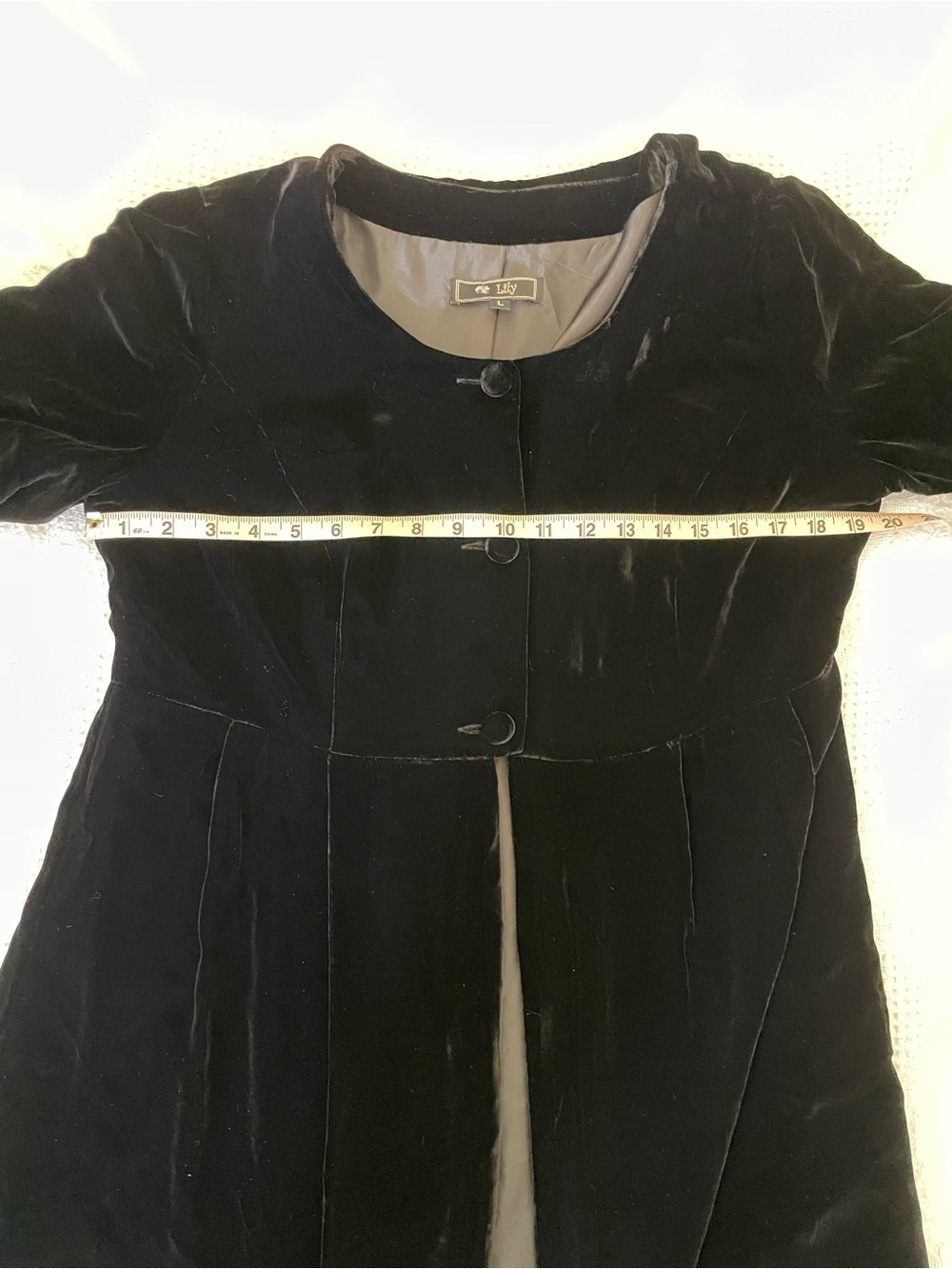 Vintage Lily Velvet Coat Jacket Women’s Large Black Silk/Rayon - Picture 5 of 10